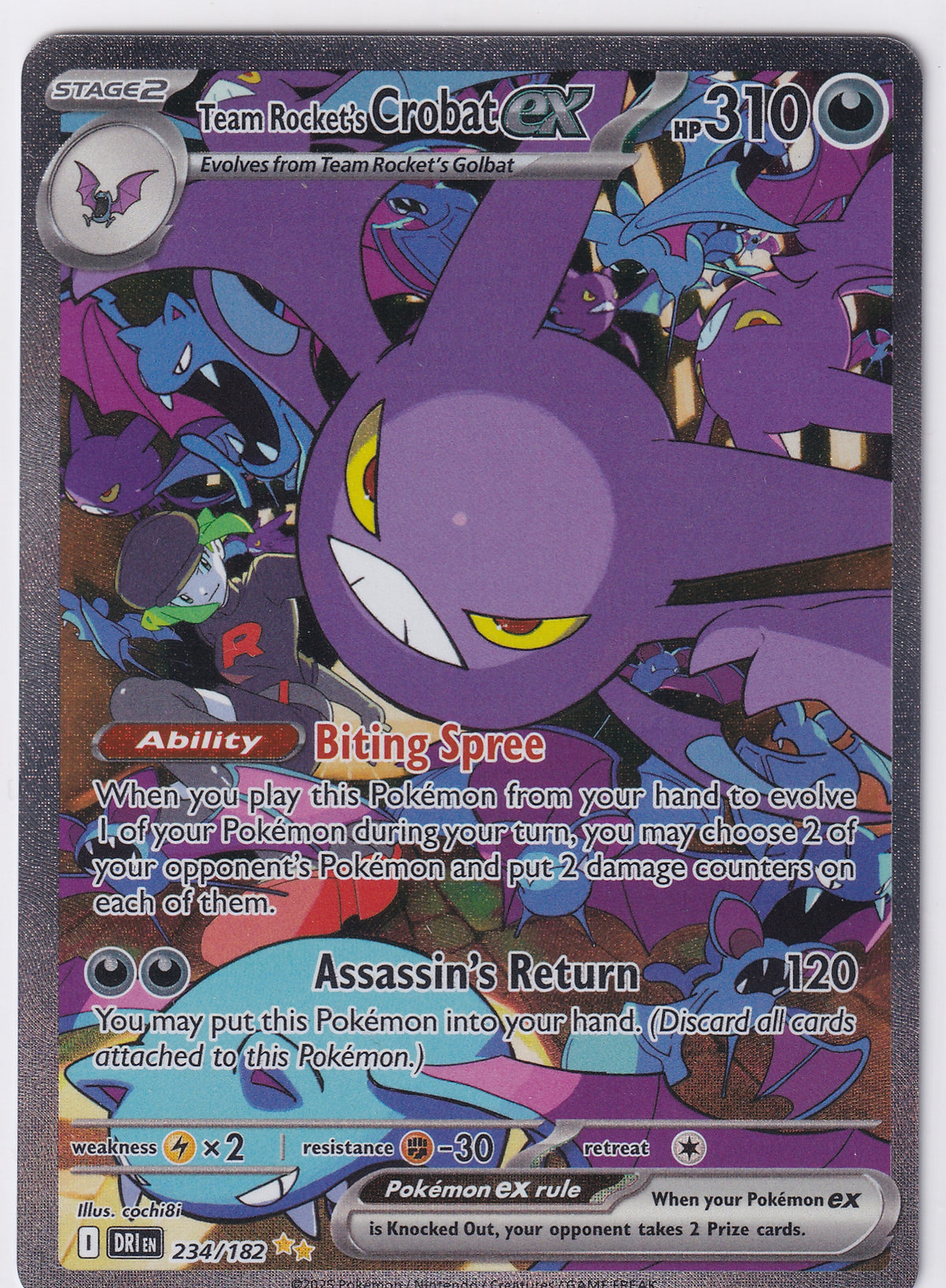 Team Rocket's Crobat EX 234/182 - Destined Rivals - Pokemon Card