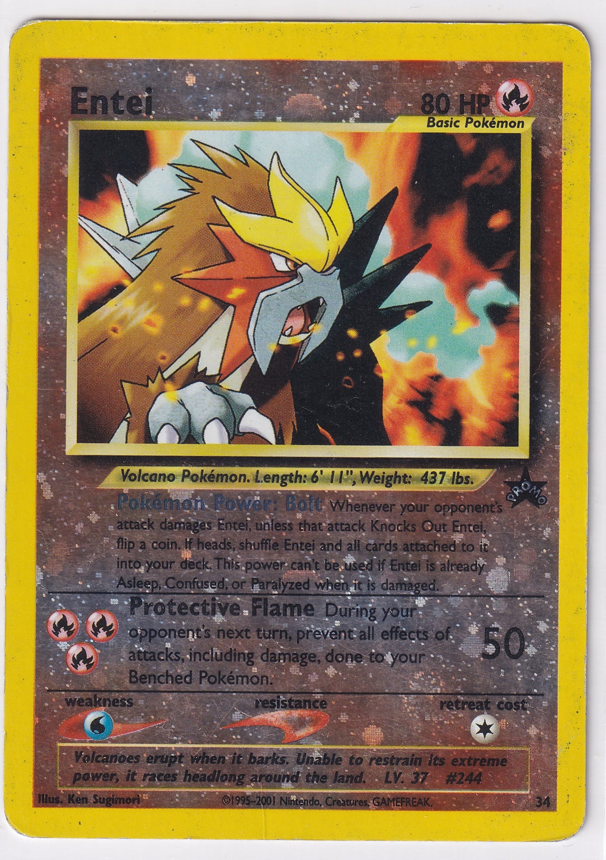 *DMG* Entei 34 - WoTC Promo - Pokemon Card