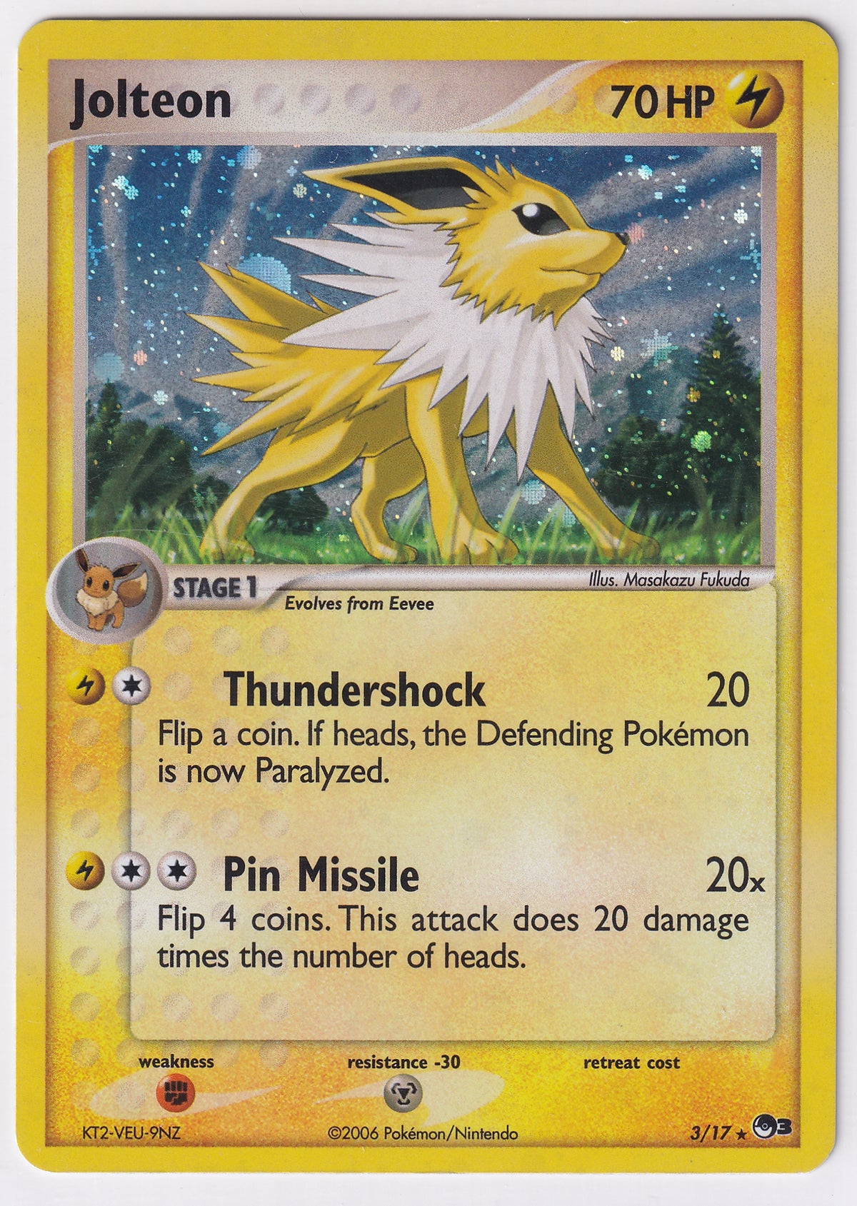 *MP* Vaporeon Holo 6/17 - Pop Series 3 - Pokemon Card