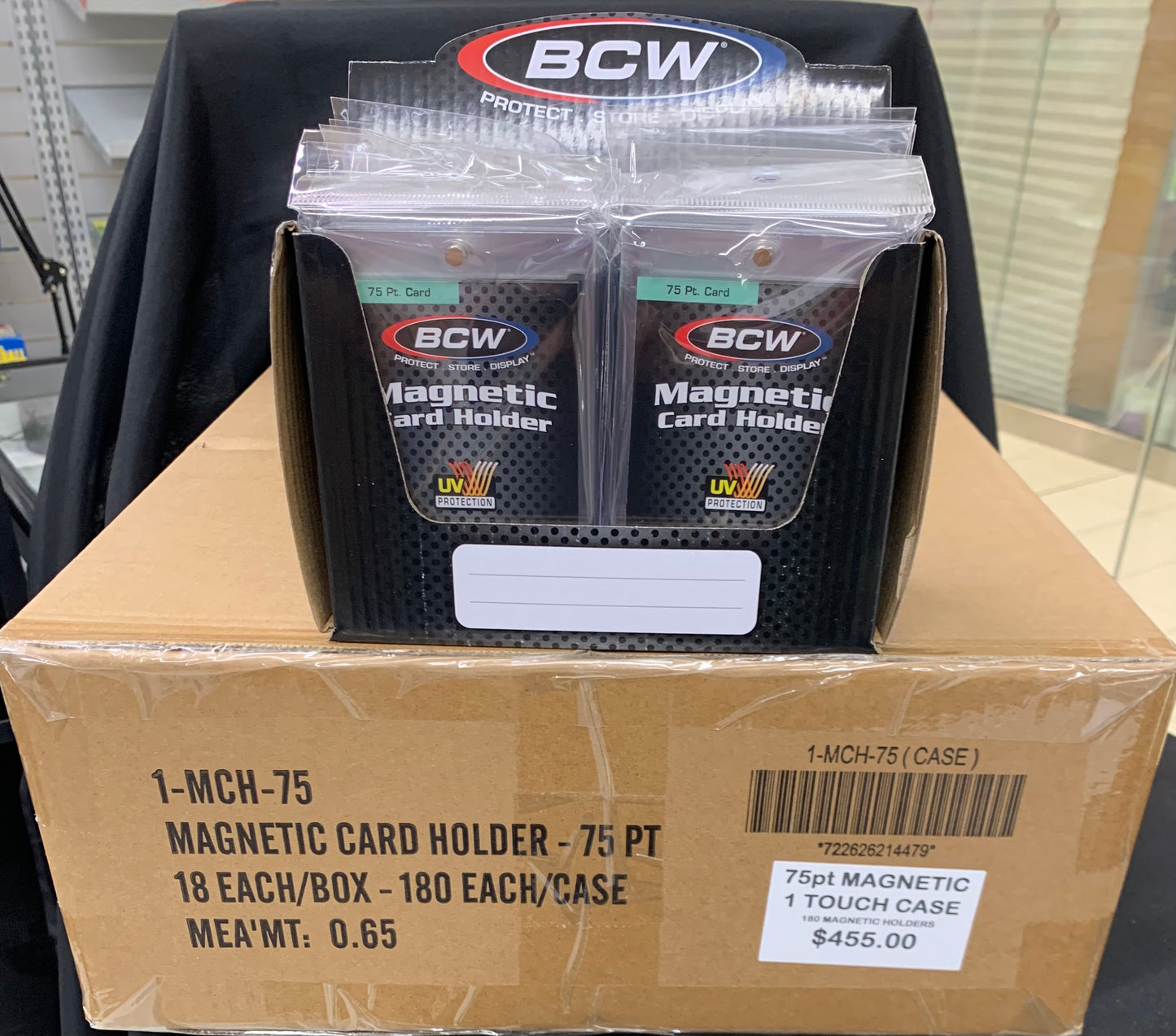 One Touch Magnetic Card Holders - 75Pt Case of 180 - BCW