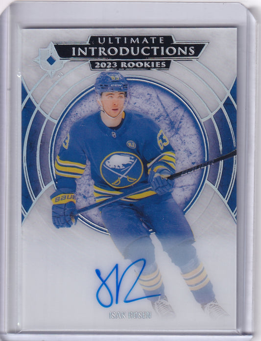 Isak Rosen Ultimate Introductions Rookie Auto Card UI-64 2023-24 Upper Deck Ultimate Collection Rookie Card RC Buffalo Sabres