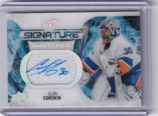 Ilya Sorokin Signature Swatches Auto #SS-IS 2023-24 Upper Deck UD Ice New York Islanders