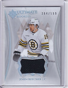 John Beecher Ultimate Rookie Jersey /599 Card #131 2023-24 Upper Deck Ultimate Collection Rookie Card RC Boston Bruins