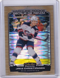 Jake Christiansen Seismic Gold Marquee Rookie 46-50 2022-23 O-Pee-Chee Platinum Rookie Card RC Columbus Blue Jackets