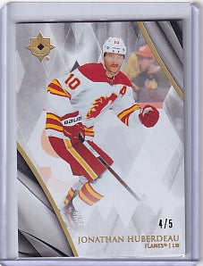 Jonathan Huberdeau Base Black 4/5 Card #7 2023-24 Upper Deck Ultimate Collection Calgary Flames