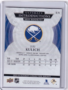 Jiri Kulich Ultimate Introductions Rookie Card UI-76 2023-24 Upper Deck Ultimate Collection Rookie Card RC Buffalo Sabres