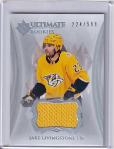 Jake Livingstone Ultimate Rookie Jersey /599 Card #190 2023-24 Upper Deck Ultimate Collection Rookie Card RC Nashville Predators