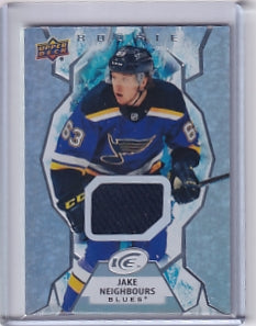 Jake Neighbours Ice Rookie Jersey Card #134 2021-22 Upper Deck Ice Rookie Card RC St. Louis Blues