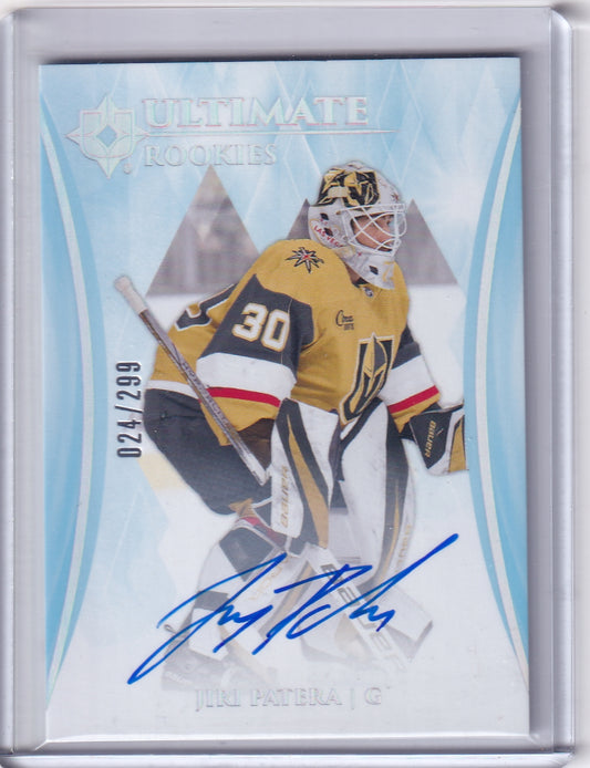 Jiri Patera Ultimate Rookies Auto Card /299 #160 2023-24 Upper Deck Ultimate Collection Rookie Card RC Vegas Golden Knights