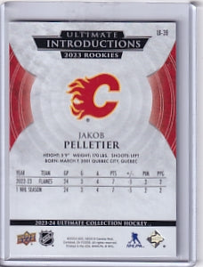 Jakob Pelletier Ultimate Introductions Purple 21/25  Rookie Card UI-39 2023-24 Upper Deck Ultimate Collection Rookie Card RC Calgary Flames