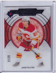 Jakob Pelletier Ultimate Introductions Purple 21/25  Rookie Card UI-39 2023-24 Upper Deck Ultimate Collection Rookie Card RC Calgary Flames