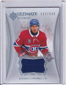 Jayden Struble Ultimate Rookie Jersey 237/599 Card #182 2023-24 Upper Deck Ultimate Collection Rookie Card RC Montreal Canadiens