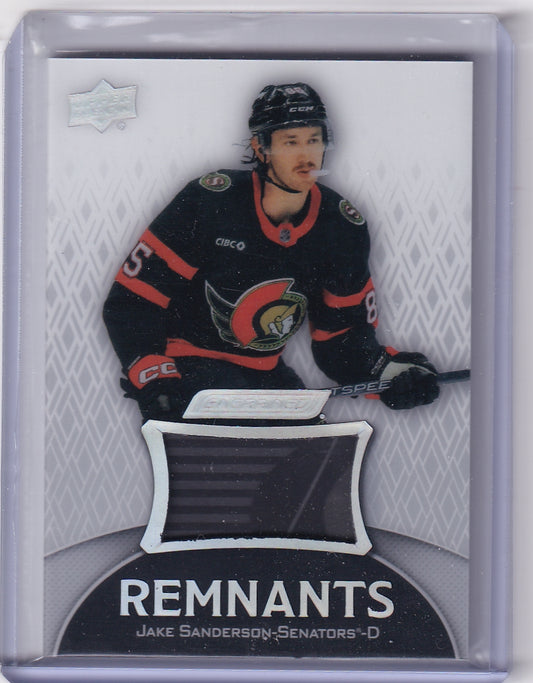 Jake Sanderson Remnants Stick R-SA 2023-24 Upper Deck Engrained Ottawa Senators