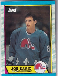 Joe Sakic Rookie Card RC Card #113 1989-90 Topps Quebec Nordiques