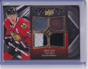 Jonathan Toews Black Quad Jerseys 99/99 Bookend Card #9 2009-2010 Upper Deck Black Chicago Blackhawks