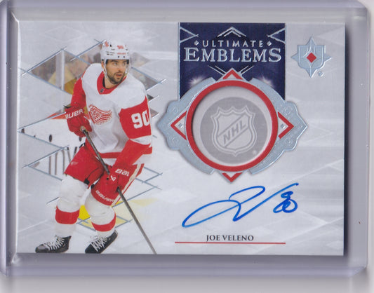 Joe Veleno Ultimate Emblems Auto Card UE-JV 2023-24 Upper Deck Ultimate Collection Detroit Red Wings