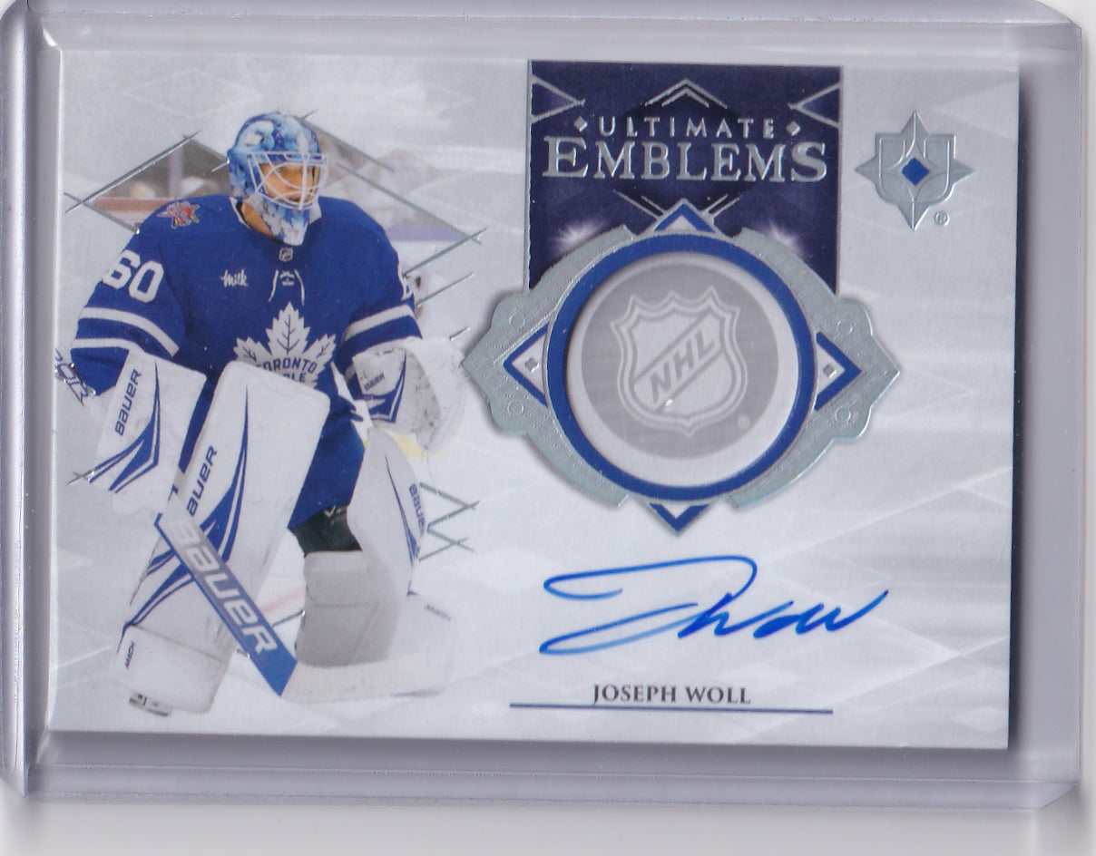 Joseph Woll Ultimate Emblems Auto Card UE-JW 2023-24 Upper Deck Ultimate Collection Toronto Maple Leafs