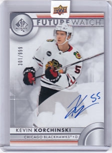 Kevin Korchinski Future Watch Auto 301/999 Card #153 2023-24 Upper Deck Sp Authentic Rookie Card RC Chicago Blackhawks