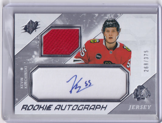 Kevin Korchinski Rookie Jersey Auto /375 KK 2023-24 Upper Deck SPX Rookie Card RC Chicago Blackhawks