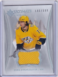 Luke Evangelista Ultimate Rookie Jersey /599 Card #192 2023-24 Upper Deck Ultimate Collection Rookie Card RC Nashville Predators