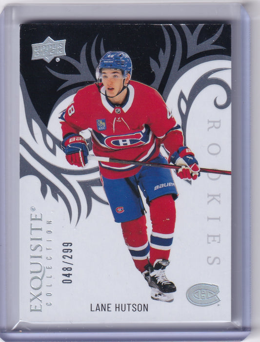 Lane Hutson Exquisite Base Rookie 048/299 Jersey Number Card R-37 2024-25 Upper Deck Ice Rookie Card RC Montreal Canadiens