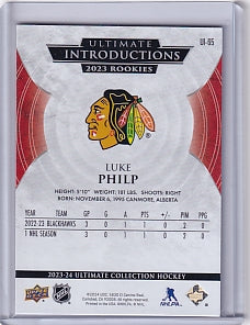 Luke Philp Ultimate Introductions Rookie Card UI-65 2023-24 Upper Deck Ultimate Collection Rookie Card RC Chicago Blackhawks