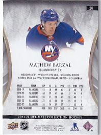 Mathew Barzal Base 048/149 Card #34 2023-24 Upper Deck Ultimate Collection New York Islanders