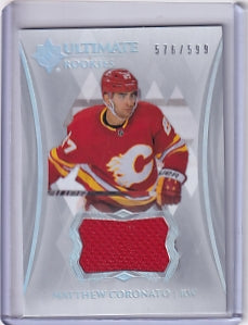 Matthew Coronato Ultimate Rookie Jersey 576/599 Card #159 2023-24 Upper Deck Ultimate Collection Rookie Card RC Calgary Flames