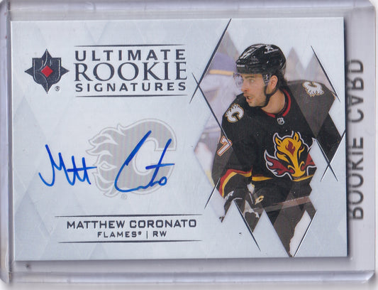 Matthew Coronato Ultimate Rookie Signatures Auto Card URS-MC 2023-24 Upper Deck Ultimate Collection Rookie Card RC Calgary Flames