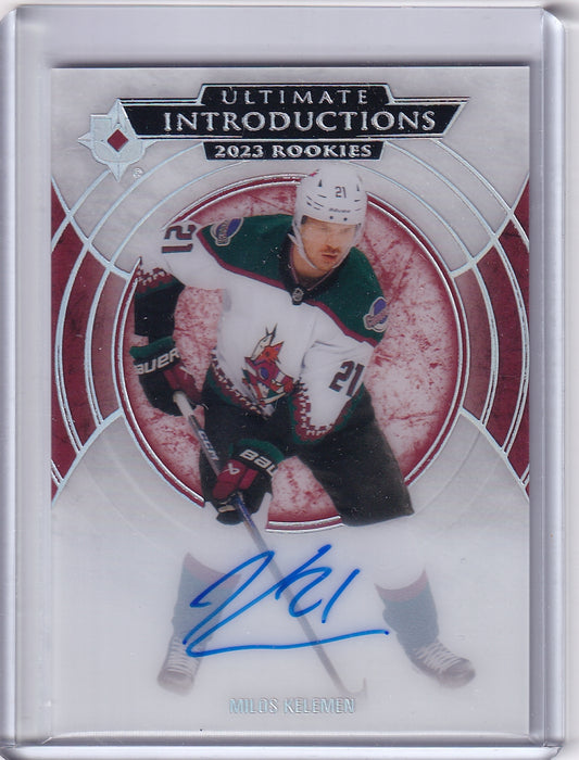 Milos Kelemen Ultimate Introductions Rookie Auto Card UI-85 2023-24 Upper Deck Ultimate Collection Rookie Card RC Arizona Coyotes