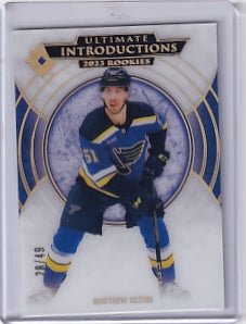 Matthew Kessel Ultimate Introductions Gold 28/49 Rookie Card UI-33 2023-24 Upper Deck Ultimate Collection Rookie Card RC St. Louis Blues