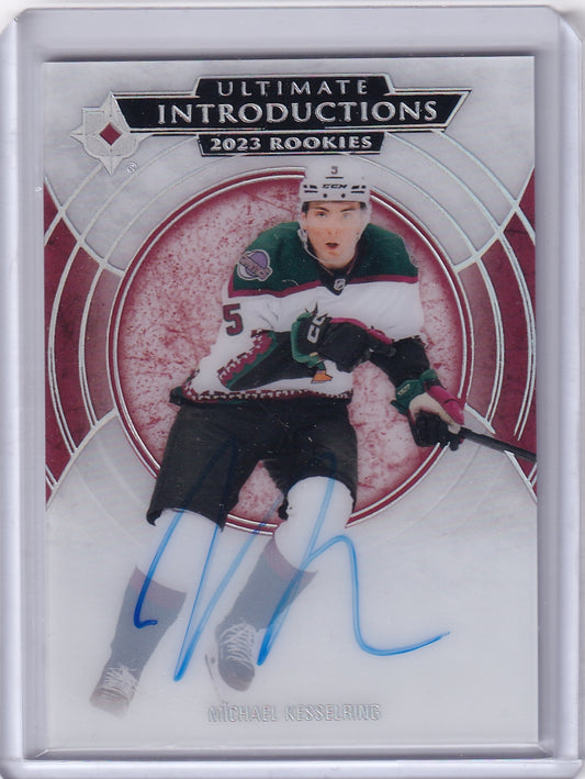 Michael Kesselring Ultimate Introductions Rookie Auto Card UI-31 2023-24 Upper Deck Ultimate Collection Rookie Card RC Arizona Coyotes
