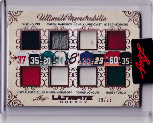 Kolzig Nabokov Lundqvist Theodore Khabibulin Kiprusoff Vokoun Turco /25 UM8-7 2023-24 Leaf Ultimate