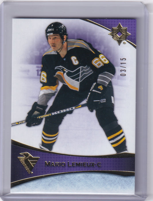 Mario Lemieux Base Purple /15 #100 2022-23 Upper Deck Ultimate Collection Pittsburgh Penguins