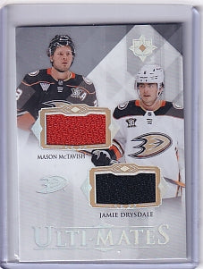Mason McTavish Jamie Drysdale Ulti-Mates Duel Jersey Card UTM-DM 2023-24 Upper Deck Ultimate Collection Anaheim Ducks
