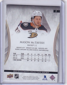Mason McTavish Base Gold 13/35 Card #2 2023-24 Upper Deck Ultimate Collection Anaheim Ducks