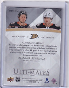 Mason McTavish Jamie Drysdale Ulti-Mates Duel Jersey Card UTM-DM 2023-24 Upper Deck Ultimate Collection Anaheim Ducks
