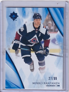 Mikko Rantannen Blue Base 27/99 Card #6 2023-24 Upper Deck Ultimate Collection Colorado Avalanche