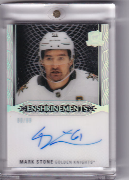 Mark Stone Enshrinements Auto /99 E-MS 2022-23 Upper Deck The Cup Vegas Golden Knights