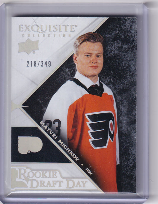 Matvei Michkov Rookie Draft Day /349 RDD-MM 2024-25 Upper Deck Exquisite Collection Rookie Card RC Philadelphia Flyers
