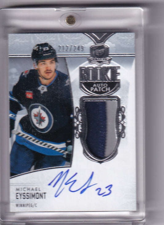Michael Eyssimont Rookie Patch Auto /249 #129 2022-23 Upper Deck The Cup Rookie Card RC Winnipeg Jets