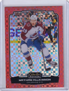 Nathan Mackinnon Orange Checkers 13/25 Card #17 2022-23 O-Pee-Chee Platinum Colorado Avalanche
