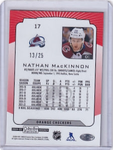 Nathan Mackinnon Orange Checkers 13/25 Card #17 2022-23 O-Pee-Chee Platinum Colorado Avalanche