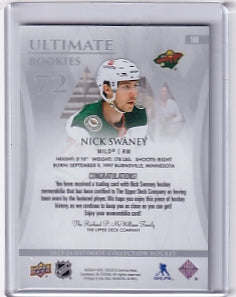 Nick Swaney Ultimate Rookie Jersey /599 Card #188 2023-24 Upper Deck Ultimate Collection Rookie Card RC Minnesota Wild