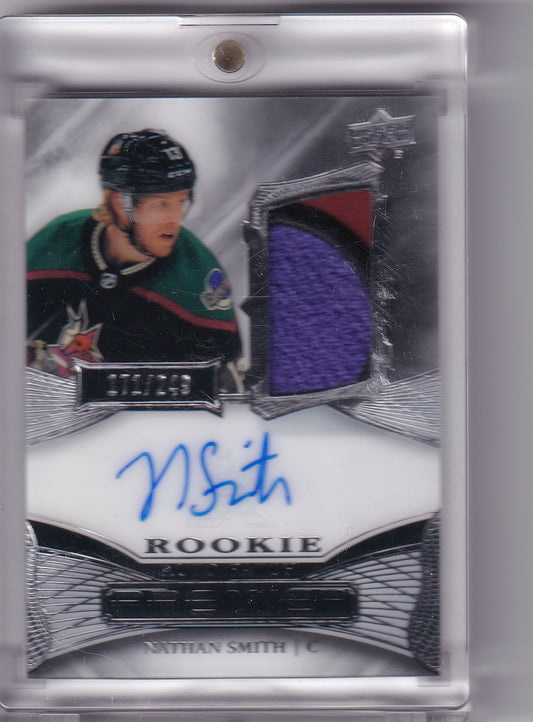 Nathan Smith Rookie Patch Auto /249 AR-NS 2022-23 Upper Deck Premier Rookie Card RC Arizona Coyotes
