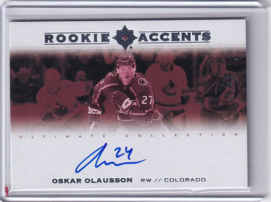 Oskar Olausson Rookie Accents Auto /65 Card RA-OO 2022-23 Upper Deck Ultimate Collection Rookie Card RC Colorado Avalanche (2023-24 Update)