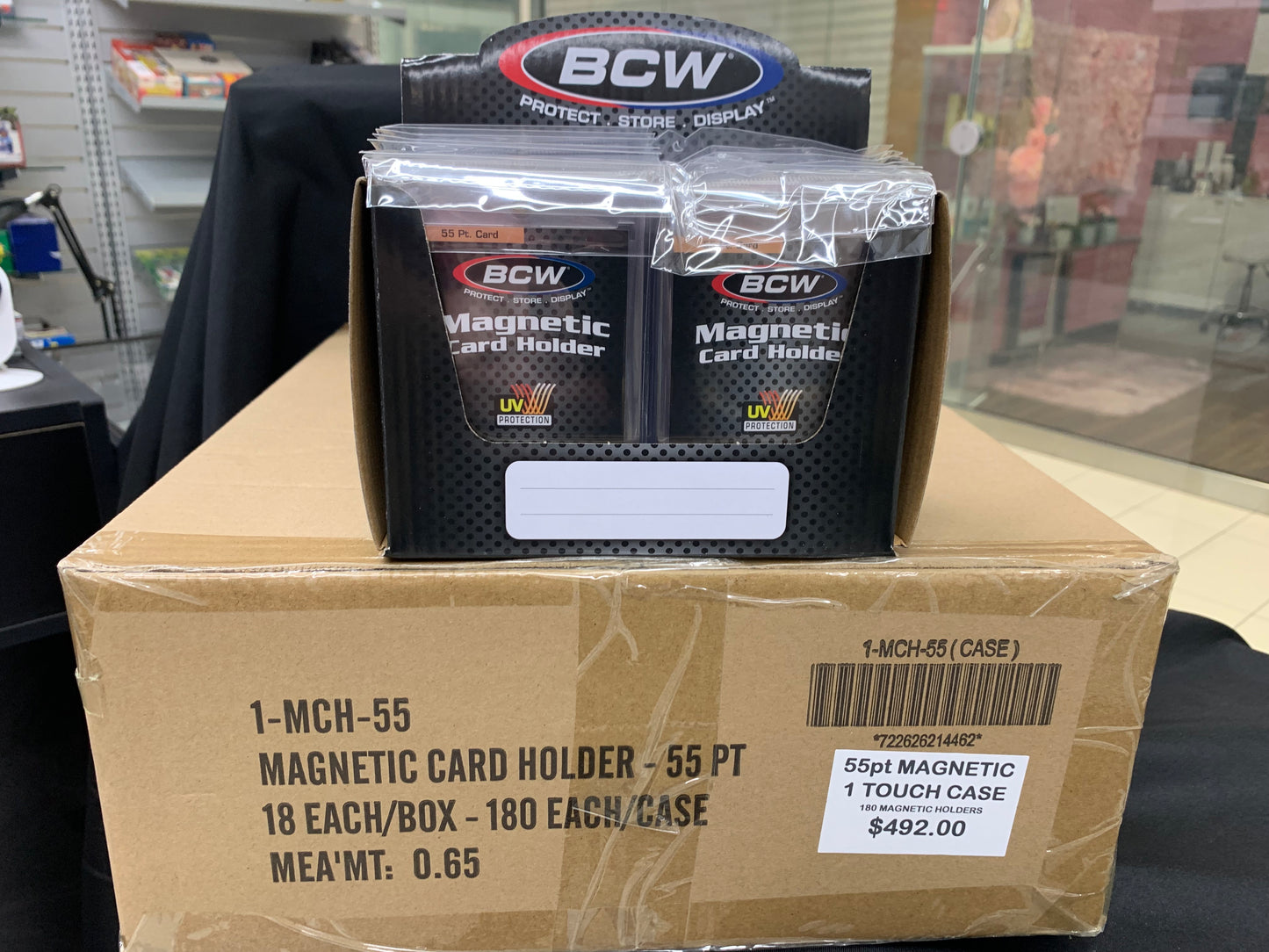 One Touch Magnetic Card Holders - 55Pt Case of 180 - BCW