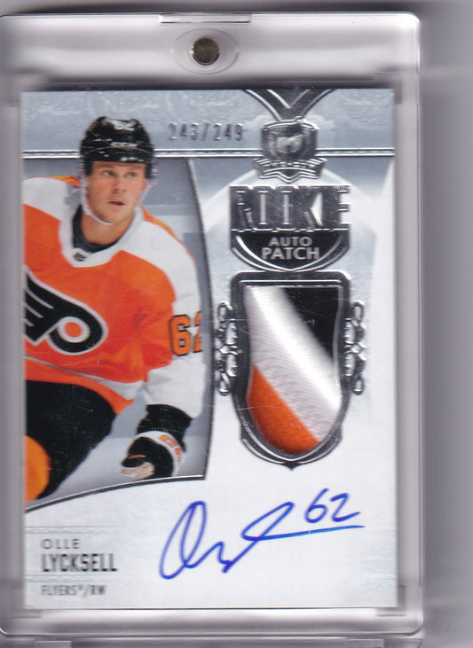 Olle Lycksell Rookie Patch Auto /249 #144 2022-23 Upper Deck The Cup Rookie Card RC Philadelphia Flyers