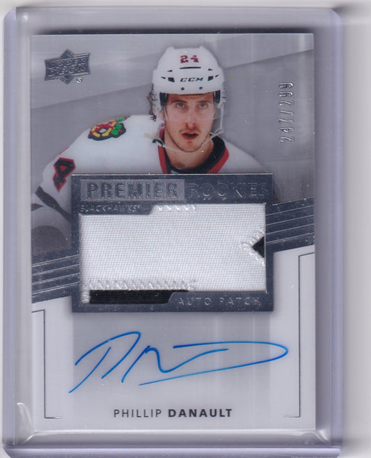 Phillip Danault Rookie Patch Auto RPA /299 #94 2014-15 Upper Deck Premier Chicago Blackhawks Rookie Card RC