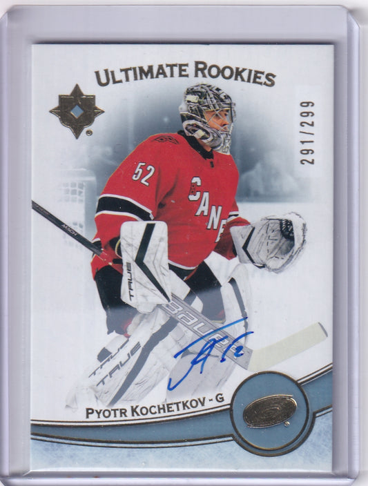 Pyotr Kochetkov Ultimate Rookies Auto /299 2022-23 Upper Deck Ultimate Collection Rookie Card RC Carolina Hurricanes (2023-24 Update)